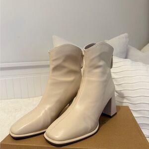 Elegant Cream Ankle Boots